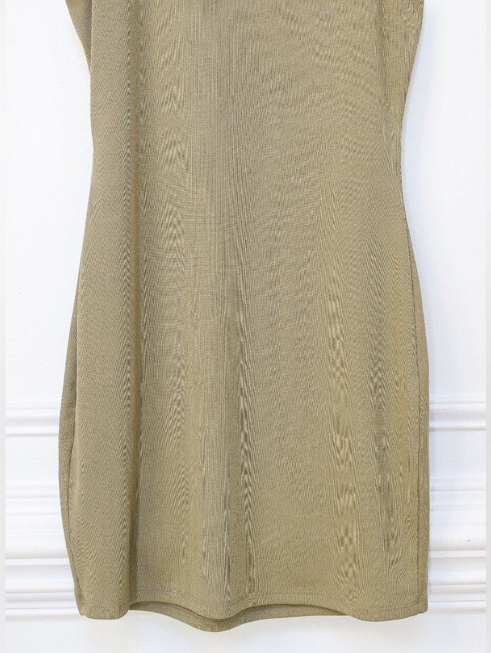 Revolve Lovers + Friends Fawn Mini Dress Bodycon Turtleneck Sage Green Tan Sz S - Picture 6 of 10